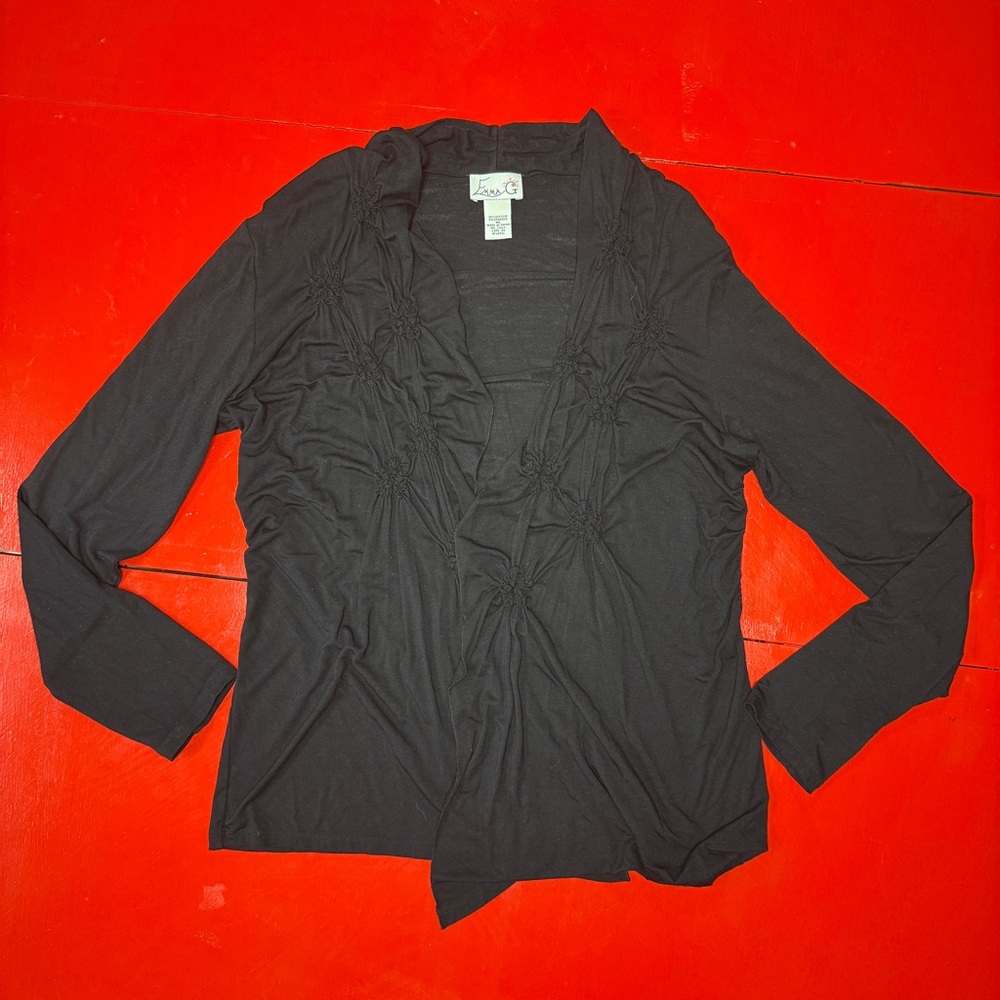 EMMA G BLACK LIGHT WEIGHT CARDIGAN